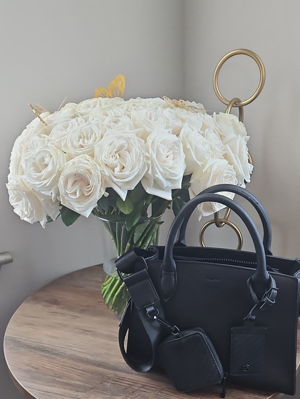 ALDO Black Structured Satchel Crossbody Bag